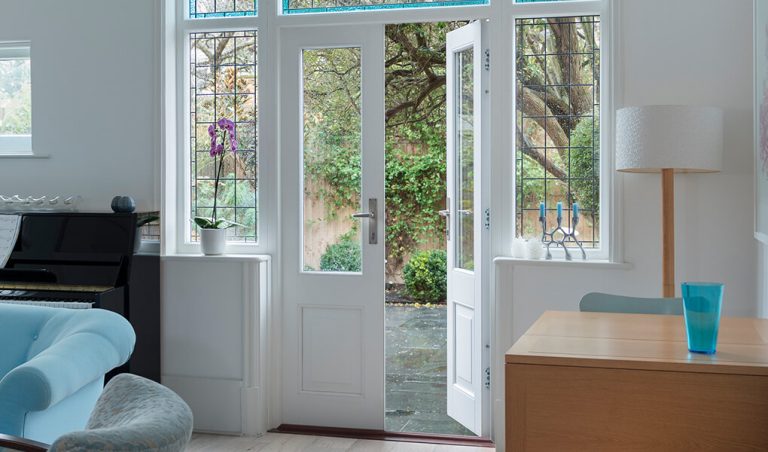 Timber french door in white from T&K
