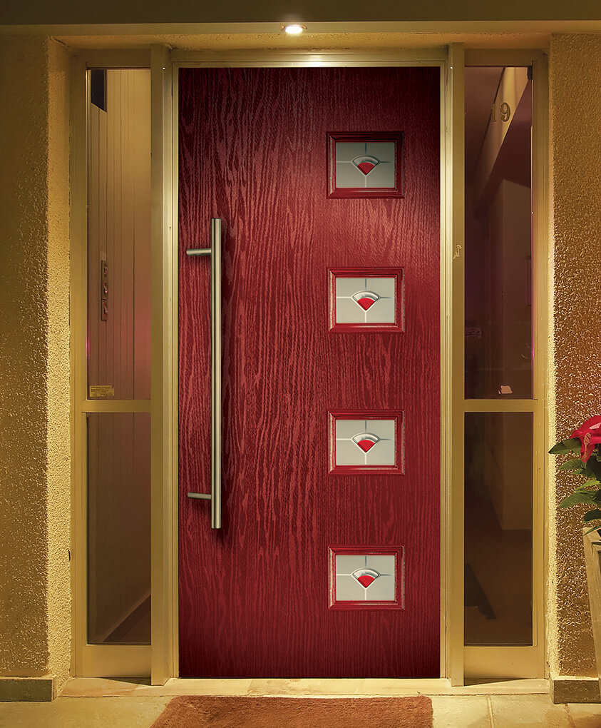 Red composite contemporary front door