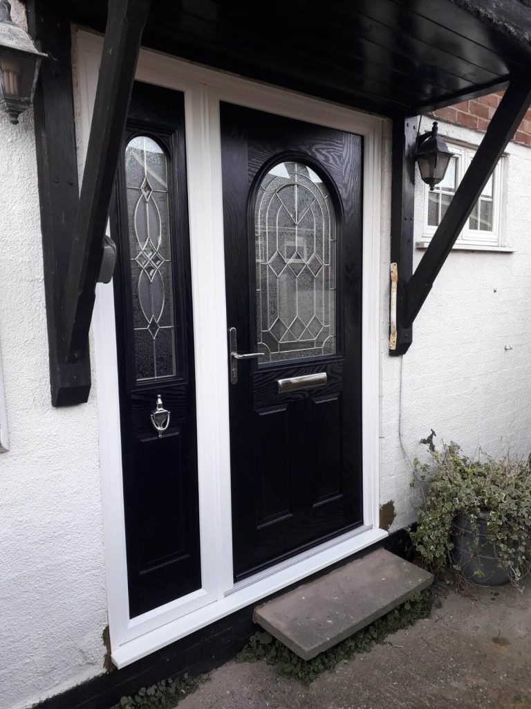 Black Composite Door With Sidelight