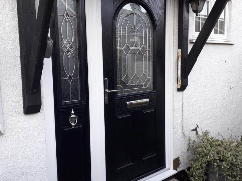 Black Composite Door With Sidelight