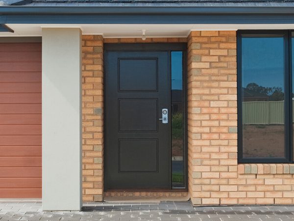Black Aluminium Entrance Door Installation