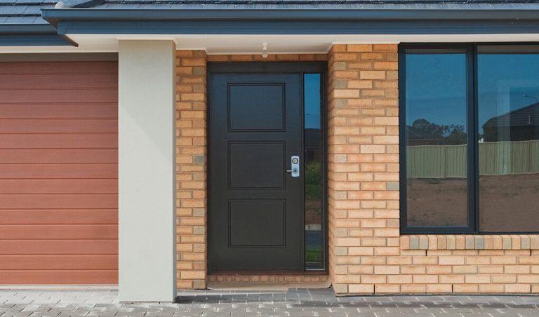 Black Aluminium Entrance Door Installation