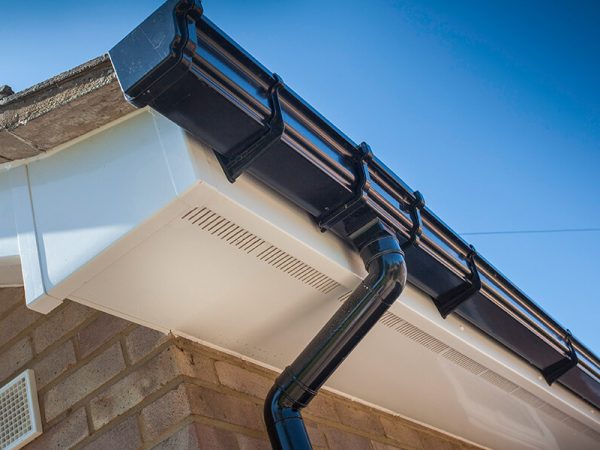 High-quality gloss finish uPVC guttering on a Northamptonshire home