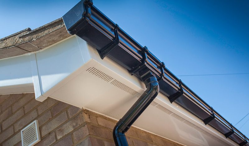 High-quality gloss finish uPVC guttering on a Northamptonshire home