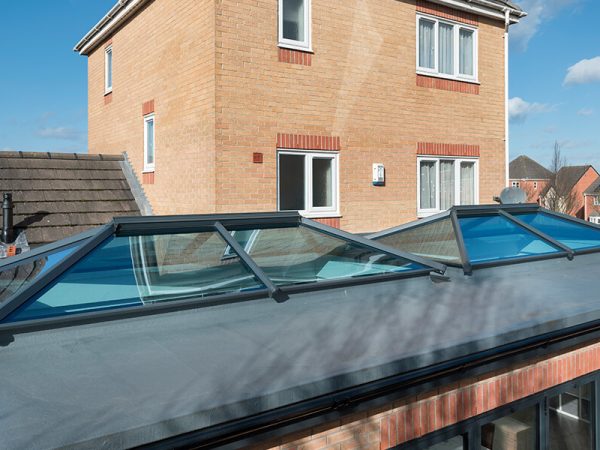 Flat roof lanterns in black, Wellingborough