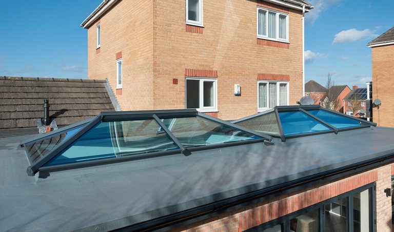 Flat roof lanterns in black, Wellingborough