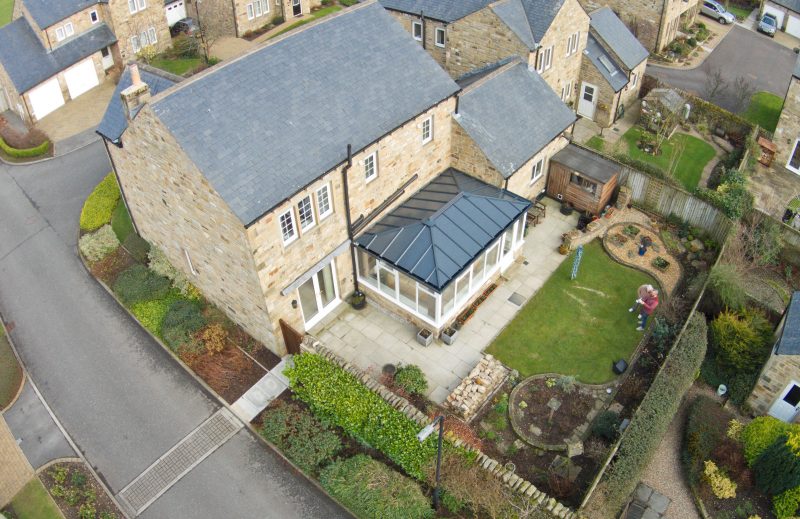 Ariel View of New Conservatory and Roof system