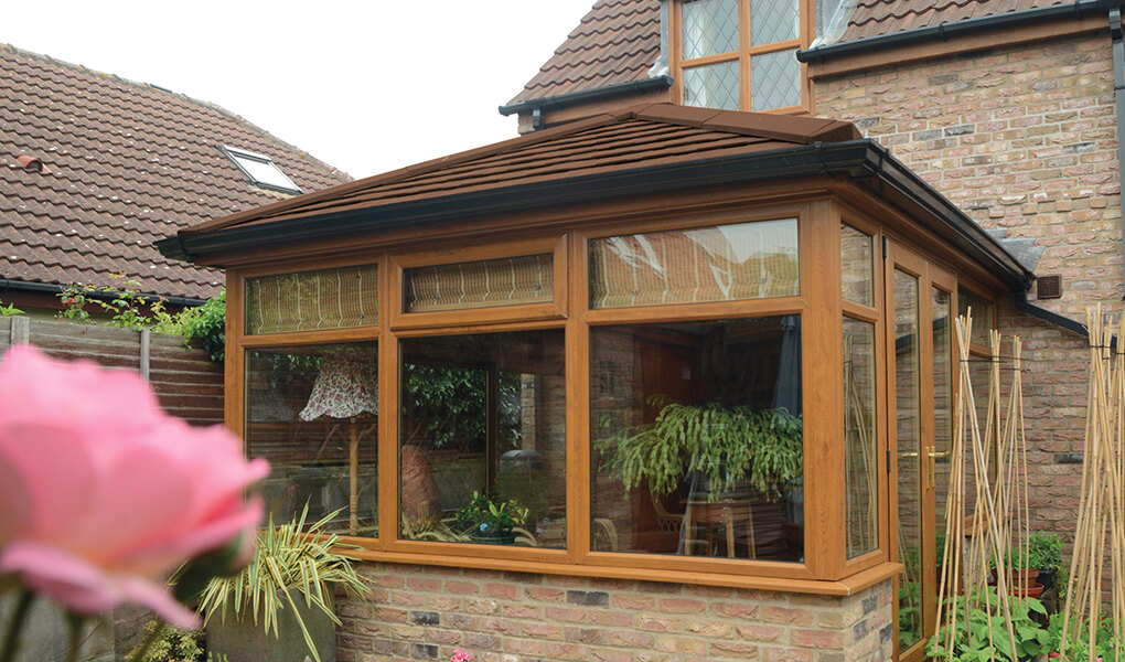 Oak effect Edwardian Conservatory Northamptonshire