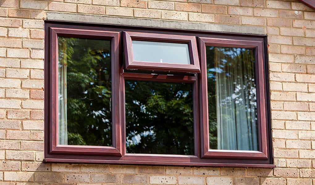 Rosewood uPVC casement window