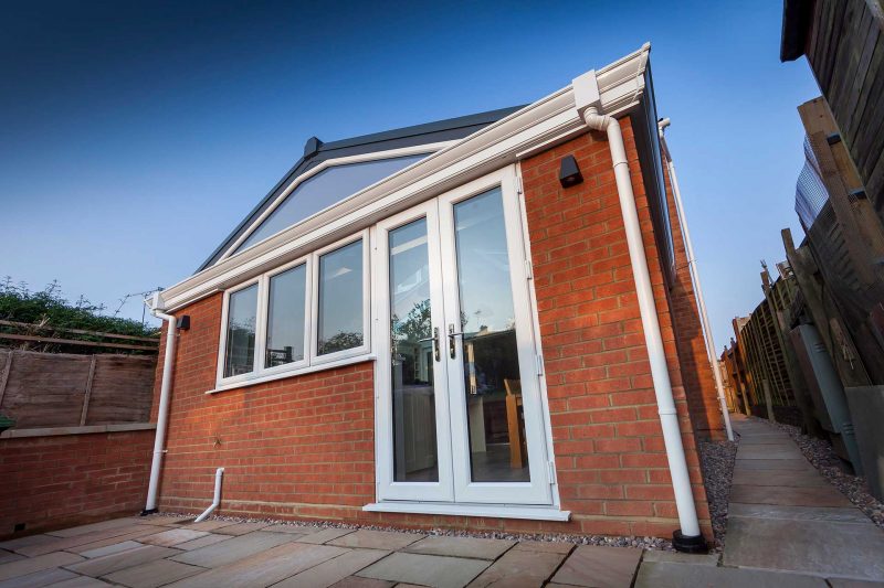 Brick extension with French doors Northampton