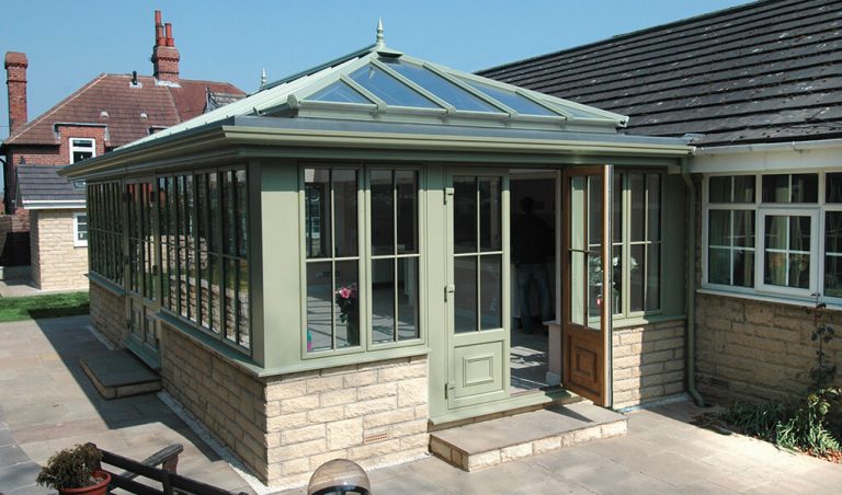 Orangery with Sage Green Glazing