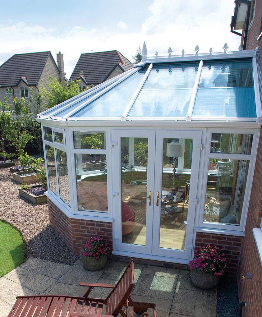 Traditional White Conservatory with roof Northamptonshire
