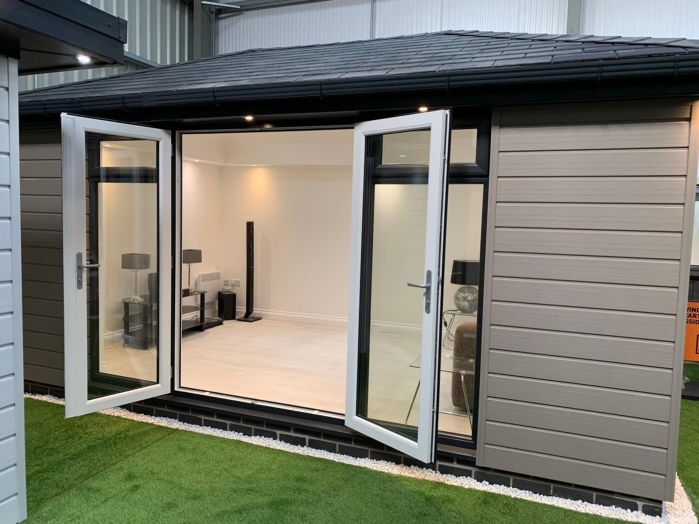 large garden room with french doors