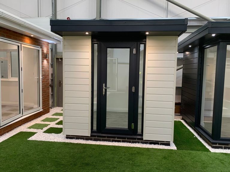 small garden room with single door