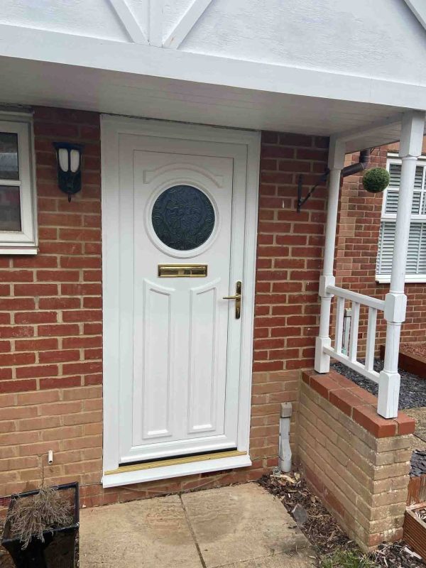 white upvc entrance door
