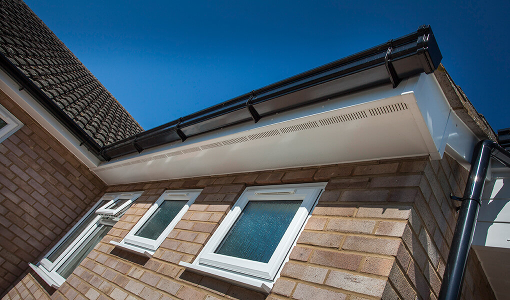 Black uPVC roofline and guttering