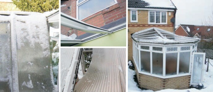 Destroyed conservatory roof