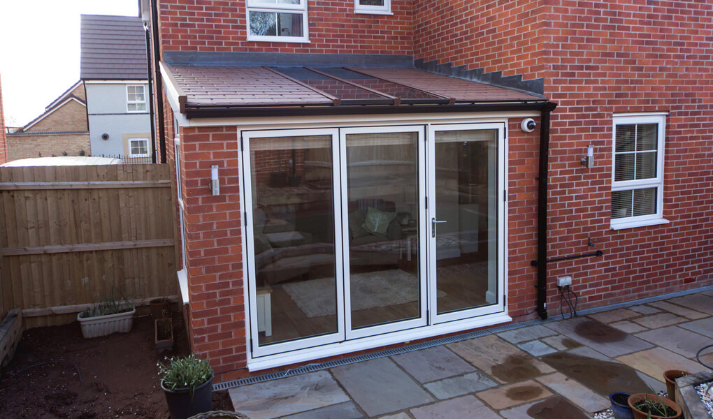 Lean To conservatory with a Ultraroof tiled roof