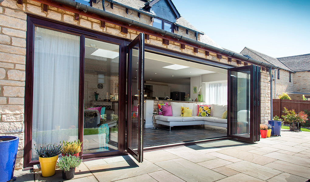 Rosewood uPVC bifold door