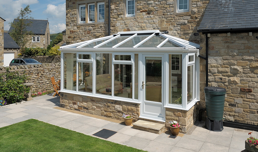 White uPVC Edwardian conservatory