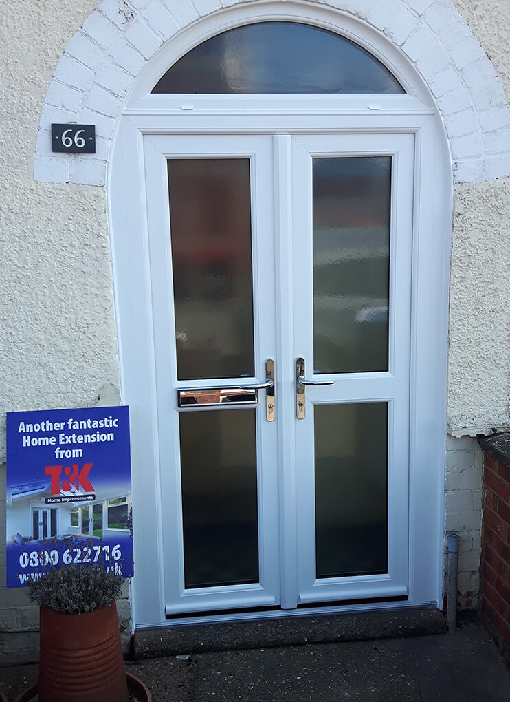 uPVC french doors with custom windows