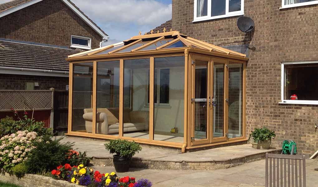 Irish oak Edwardian conservatory