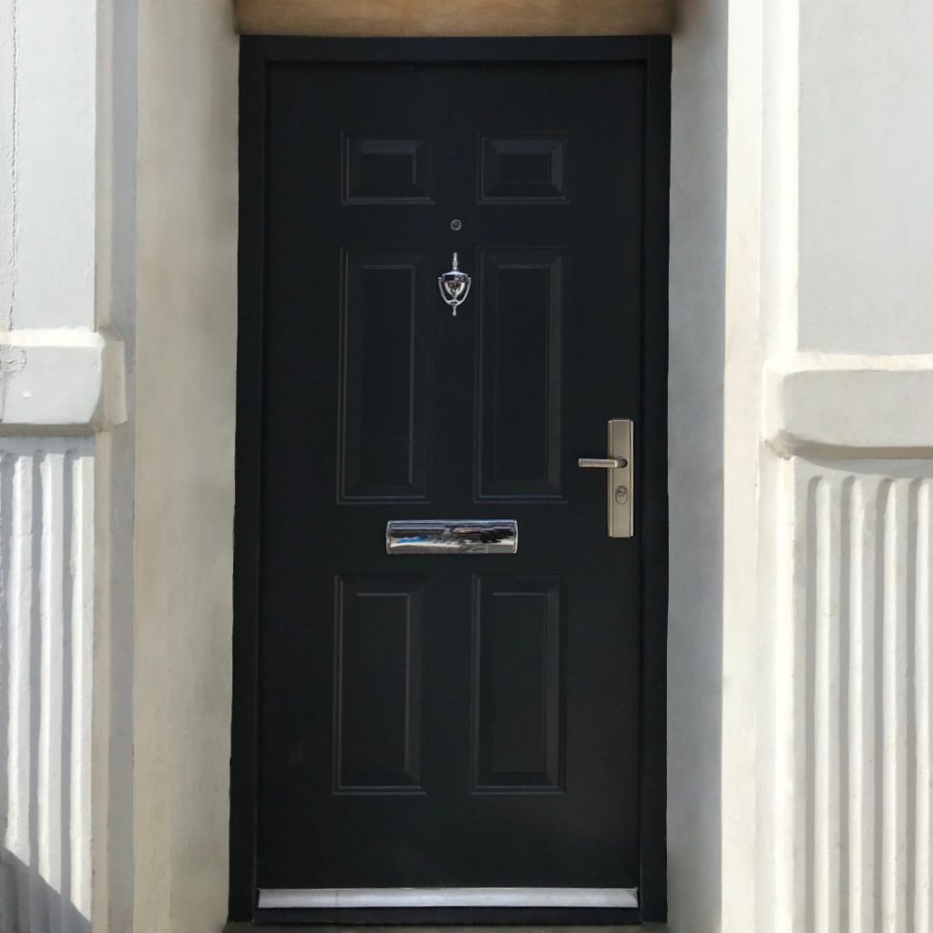 Steel front door in Black