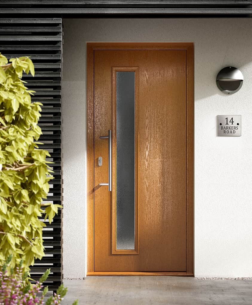 Modern oak composite front door