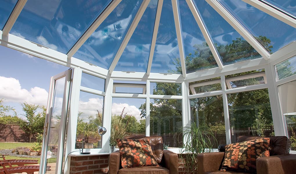 White uPVC Victorian conservatory interior view