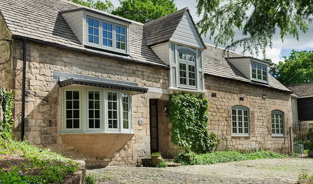 Sage green residence window