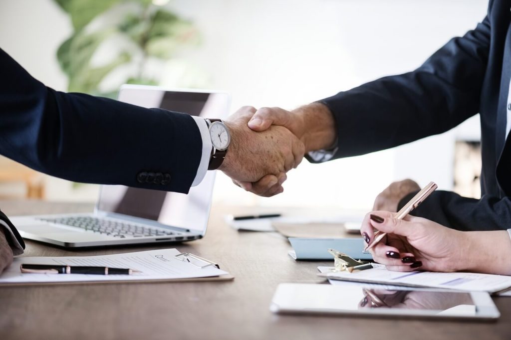 Two men shaking hands