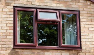 Rosewood uPVC casement window